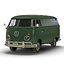Volkswagen Type 2 Panel Van Simple Interior Green 2 3D Model