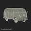 Volkswagen Type 2 Panel Van Simple Interior Green 2 3D Model