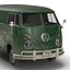 Volkswagen Type 2 Panel Van Simple Interior Green 2 3D Model