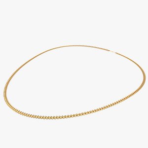 3D model gold chain necklace