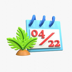3D Earth Day Calendar model