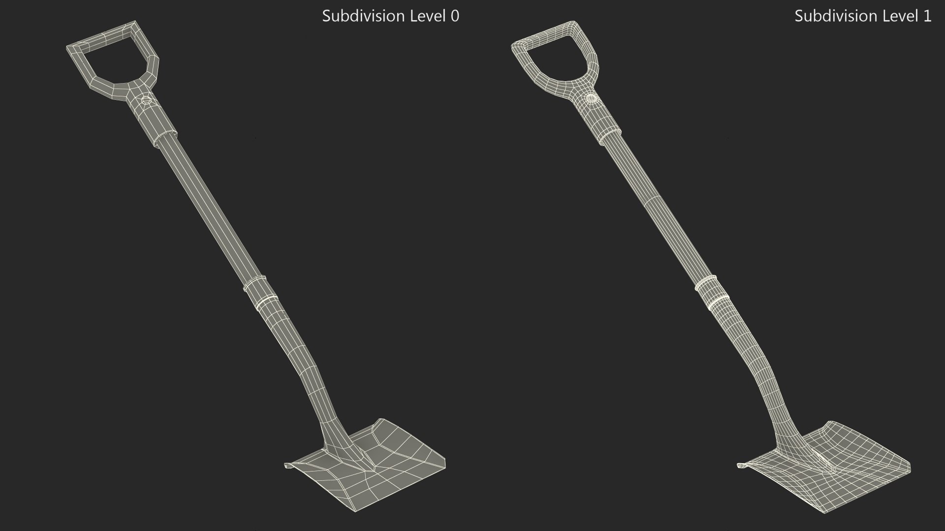 Square Blade Shovel Black Shaft 3D Model - TurboSquid 2153039