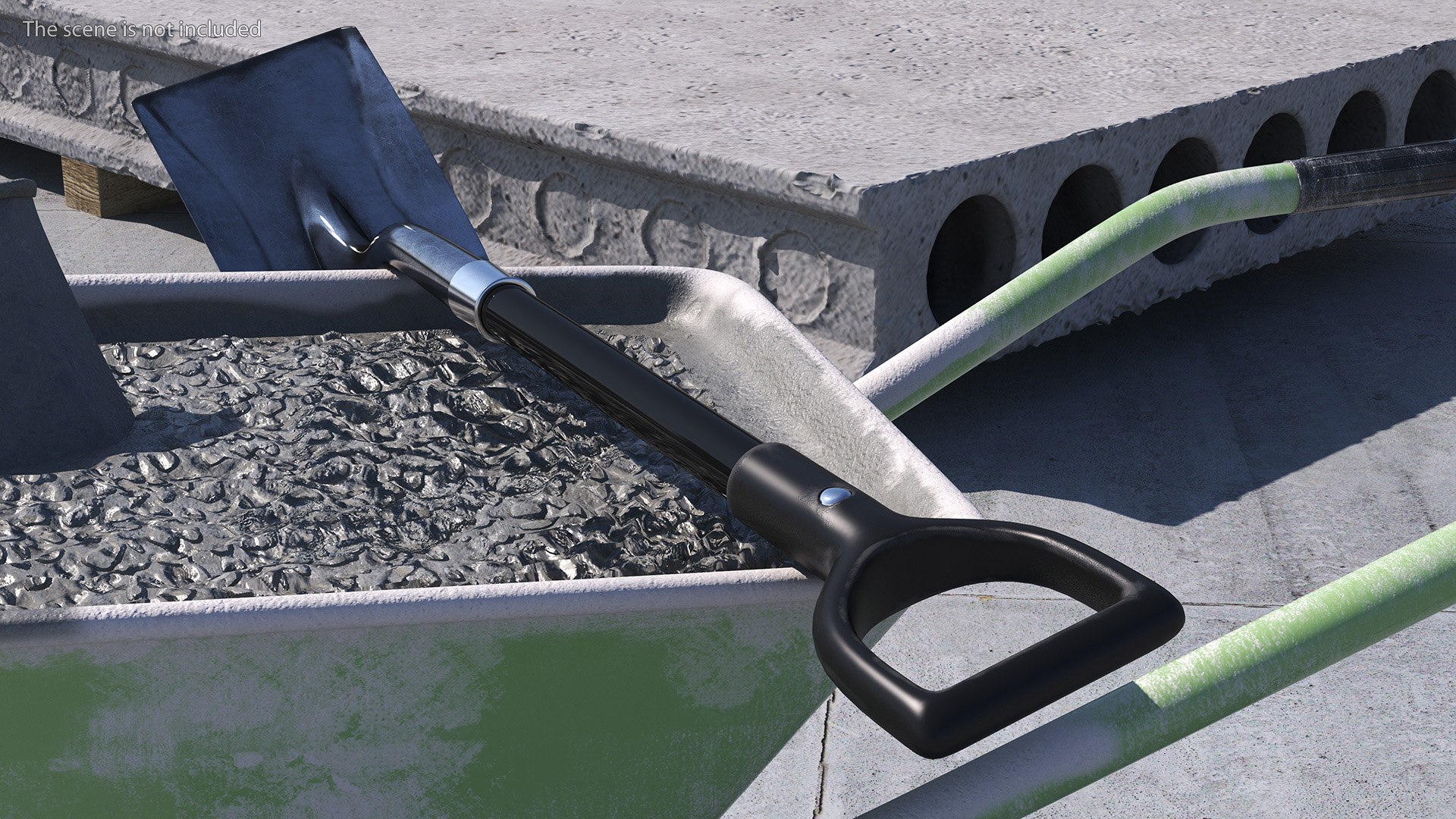 Square Blade Shovel Black Shaft 3D Model - TurboSquid 2153039
