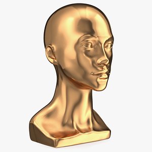 Female Mannequin Head Golden 3D model