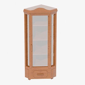 Antique Timber Corner Display Cabinet Carpentered Craft Malaysia