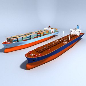 container ship tortuga tanker 3d model