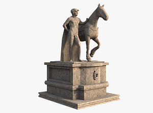 3D Horse Knight Statue