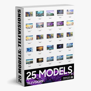 pack 25 televisions 3D model