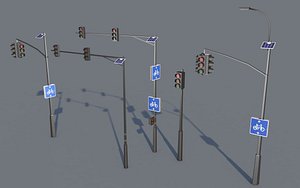 3D solar traffic light pack