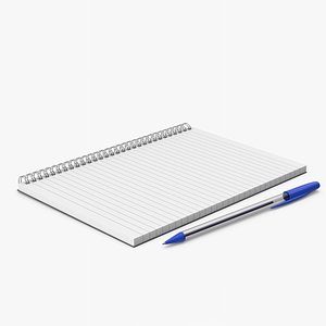 3D Notepad With Blue Pen