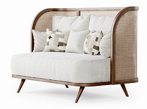 3D two-seater garden sofa model