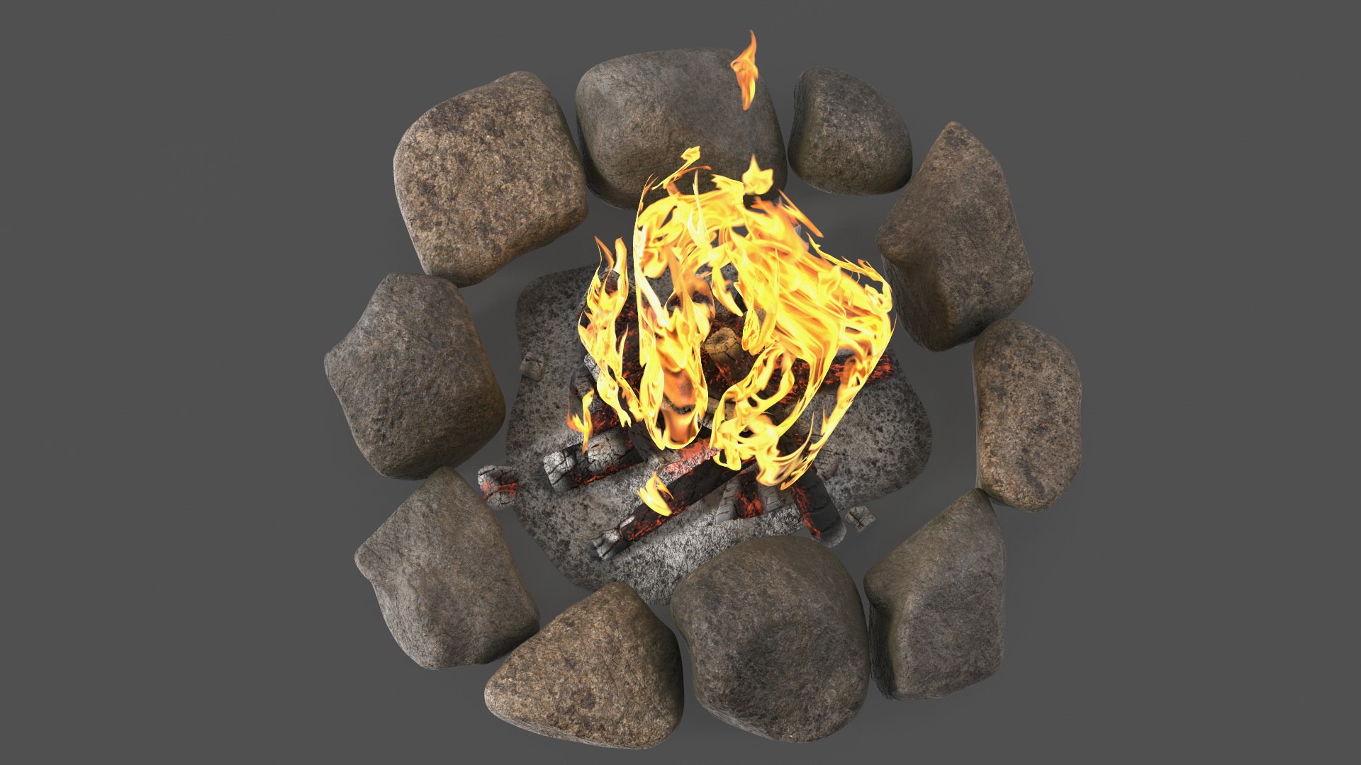 Campfire Surrounded By Rocks 3D Model - TurboSquid 2261913