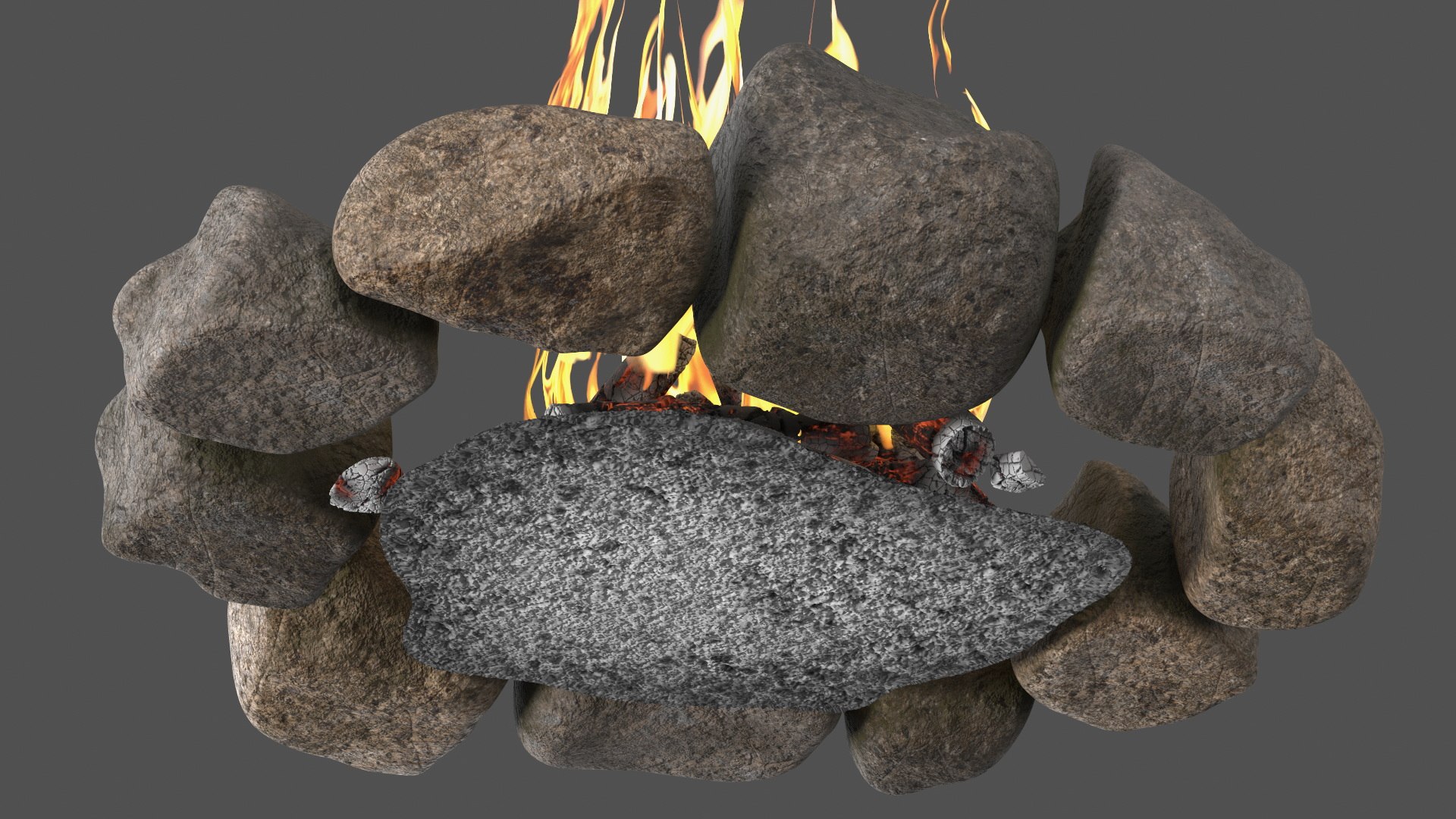 Campfire Surrounded By Rocks 3D Model - TurboSquid 2261913