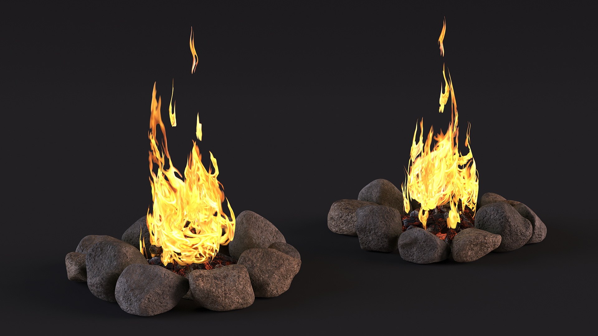 Campfire Surrounded By Rocks 3D Model - TurboSquid 2261913