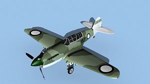 3D model Curtiss P-40N Tomahawk V04 New Zealand