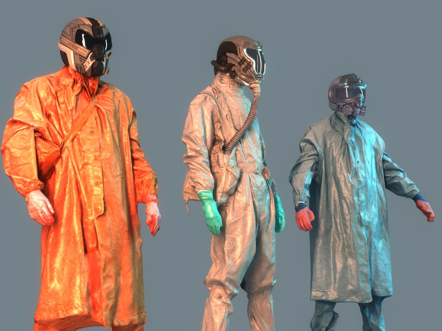 3D soldiers chemical attack pack 3 model - TurboSquid 1522015