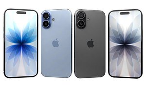 3D Apple iPhone 17 Mist Blue And Apple iPhone 17 Gray