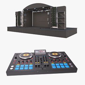 3D Music Stage and DJ Set