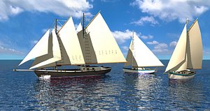3d c4d sailboats boat