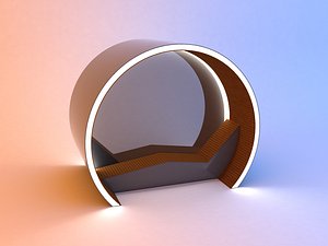 Circular modern glow scifi bus stop