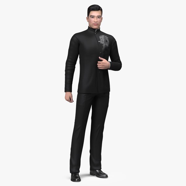 asianmantunicsuitstandingposec4dmodel000