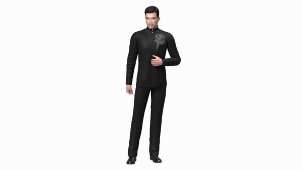 Pose man and black style suit white fashion Stock Photo by shotprime