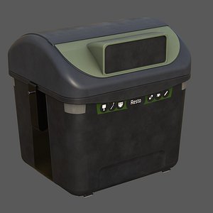 3D European Style Street Bin  Realistic Urban Trash Container  Game Ready  3D Printable model