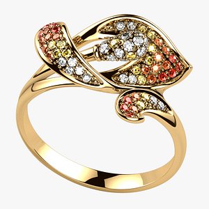 Calla Flower Luxury Gold Ring model