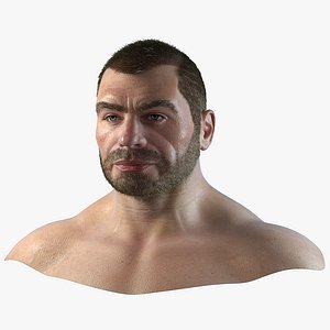 3D strong male head