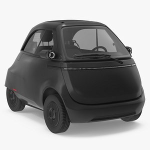 Rear-Engine Urban EV Microcar Black 3D
