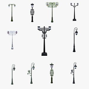 Vintage Street Lamp Collection Victorian Outdoor Lighting Pack