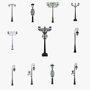 Vintage Street Lamp Collection Victorian Outdoor Lighting Pack