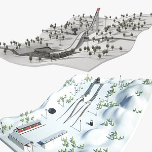 3D Ski Jump Ramp Collection 2