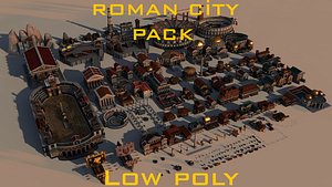 3D mega roman city pack model