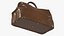 3D Antique Bag Brown Leather Closed