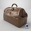 3D Antique Bag Brown Leather Closed