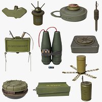 Mine Bomb Collection Single Mat All PBR Unity UE Textures