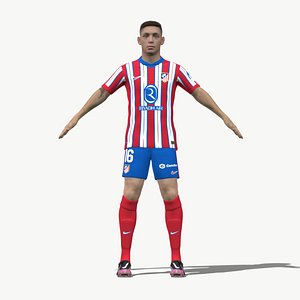 3D 3D Rigged Nahuel Molina Atletico Madrid 2025