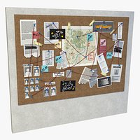 crime board Low-poly model