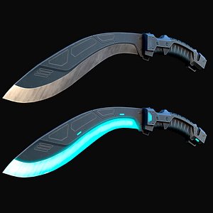 Cyberpunk Kukri Knife 3D