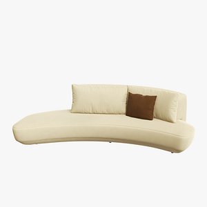 Curved sofa Audry beige by Massimo Castagna