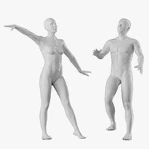 Rigged Male and Female Mannequin model