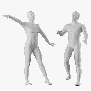 Rigged Male and Female Mannequin