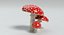 3d amanita mushrooms
