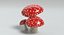 3d amanita mushrooms