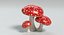 3d amanita mushrooms
