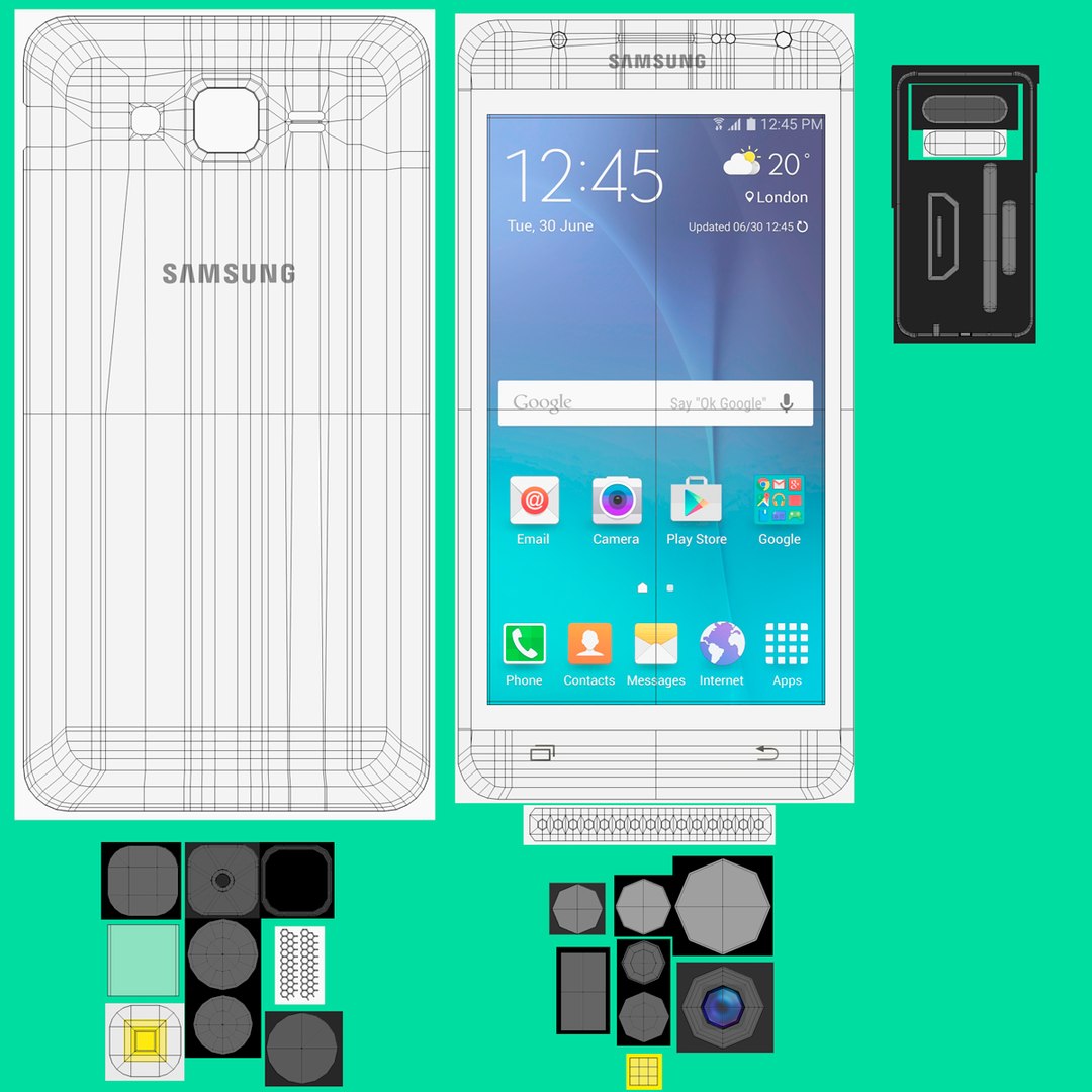 3d Model Of Samsung Galaxy J7
