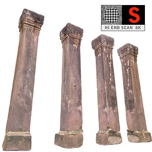 ancient column cambodia 3d obj