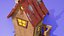 Rusty Wood Shack Modello frullatore low poly