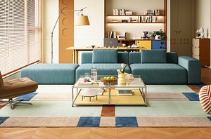 3D modern living room